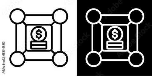 Income Source  Icon Set White Style Collection