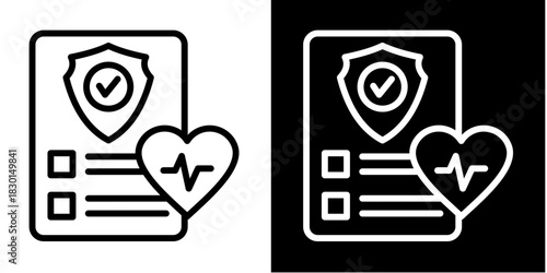 Health Insurance  Icon Set White Style Collection