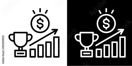 Performance Bonus  Icon Set White Style Collection