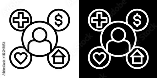 Employee Benefits  Icon Set White Style Collection