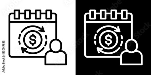 Leave Encashment  Icon Set White Style Collection