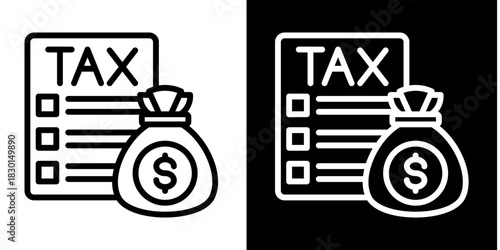Income Tax  Icon Set White Style Collection