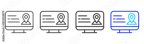system mapping icon set collection in creative outline style for business featuring multiple thickness variations suitable for transition planning and strategic flow hub