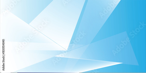 Abstract blue and white geometric background with overlapping transparent triangles and polygons creating a modern design.