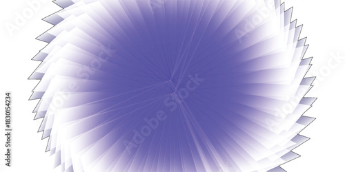 Abstract purple circular vortex with layered, fan-like edges on a white background.
