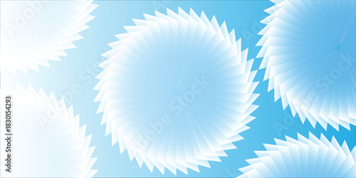 Abstract background with glowing white circular saw blade shapes on a light blue gradient.