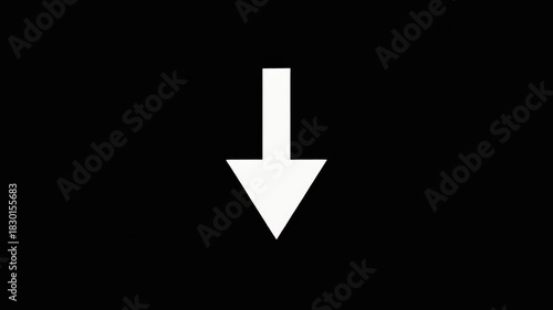 Point moving down arrow motion animation