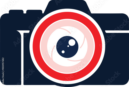 Professional camera icon illustration digital photography equipment symbol stylish design for web graphic elements mobile applications