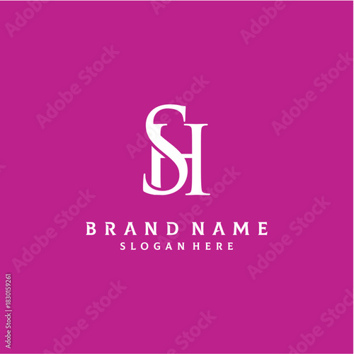 Letter SH Logo Design Vector Template