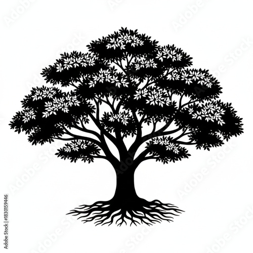 tree silhouette isolated on white