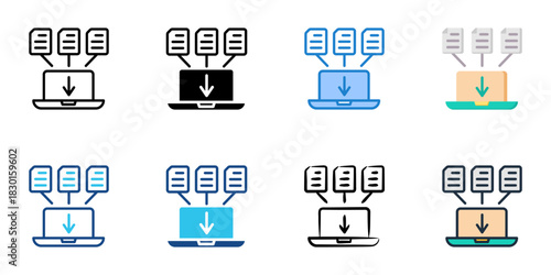 Data Collection icon set multiple style vector collection 
