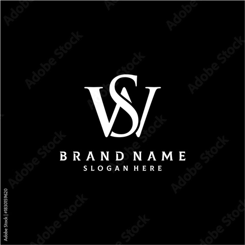 Letter SW Logo Design Vector Template