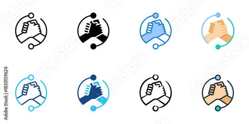 Relationship Building icon set multiple style vector collection 
