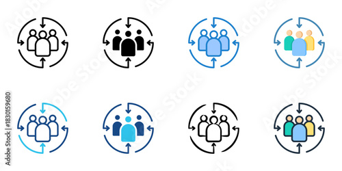 Public Engagement icon set multiple style vector collection 
