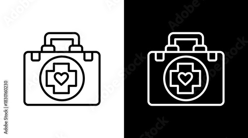 First Aid Kit With Icon Set Design