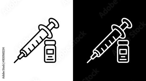 Syringe With Icon Set Design