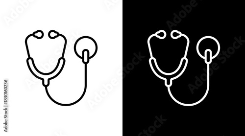 Stethoscope With Icon Set Design