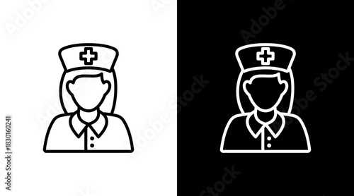 Nurse With Icon Set Design
