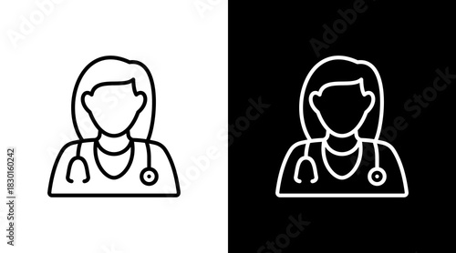 Doctor With Icon Set Design
