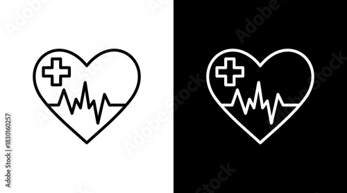 Heart With Icon Set Design