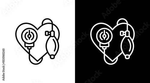 Blood Pressure Cuff With Icon Set Design