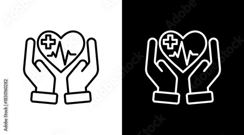 Healthcare With Icon Set Design