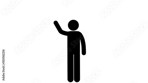 Goodbye waving animation showing simple friendly movement.