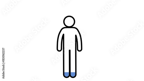 Dehydration animation illustrating lack of body fluids.
