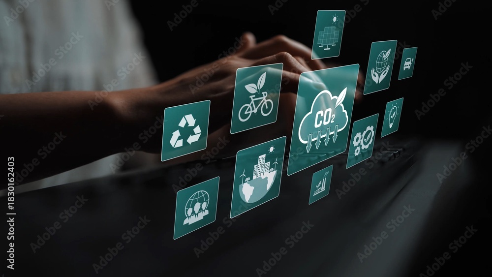 Fototapeta premium ESG concept integrates environmental, social, and governance practices to promote sustainability, responsibility, and ethical business development Marrow