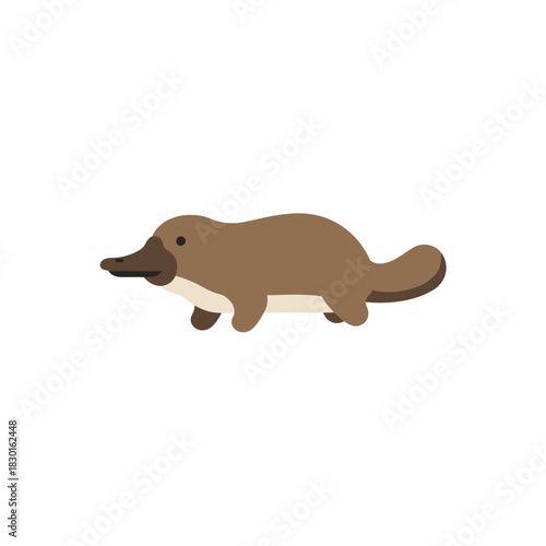 Stylized platypus with smooth rounded body