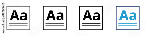 Font size  icon set in line style and blue colour.