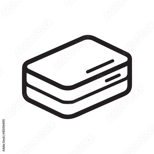 Simple Soap Bar Icon In Black and White Outline Style