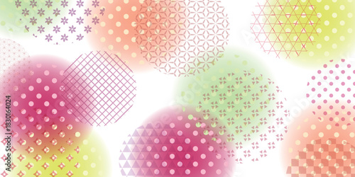 カラフル　和柄　模様　背景