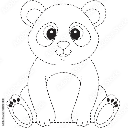 Friendly bear outline great for kindergarten tracing, coloring sheets, or early childhood development with gentle expression