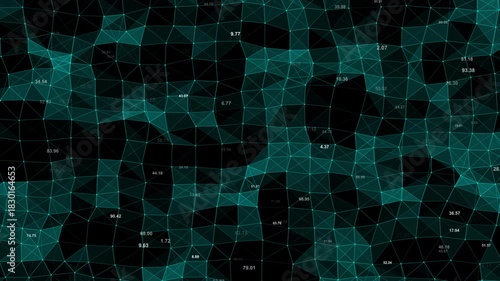 Cyber Structure Data Connection, Abstract Blue Waves Polygonal