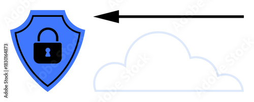 Cloud security concept. Cloud security highlights safe data transfer and protection via encryption. Cloud security visuals support tech services, cybersecurity, and data management. For IT, cloud