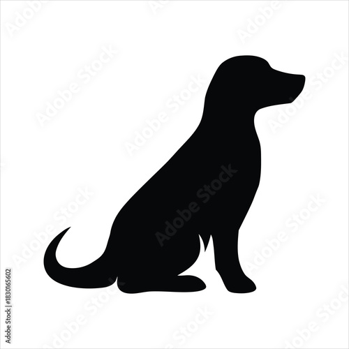 Dog Sitting Icon – Pet Silhouette Vector Illustration