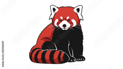 Adorable red panda illustration, perfect for children's books, educational resources and animal conservation campaigns