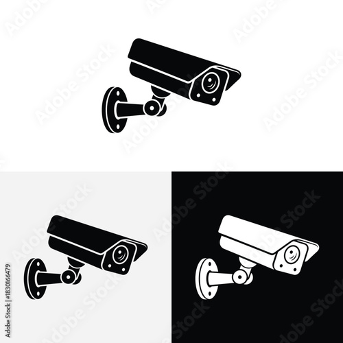 Creative logo spy cam c c t v vector icon illustration