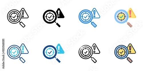 Issue Management icon set multiple style vector collection 
