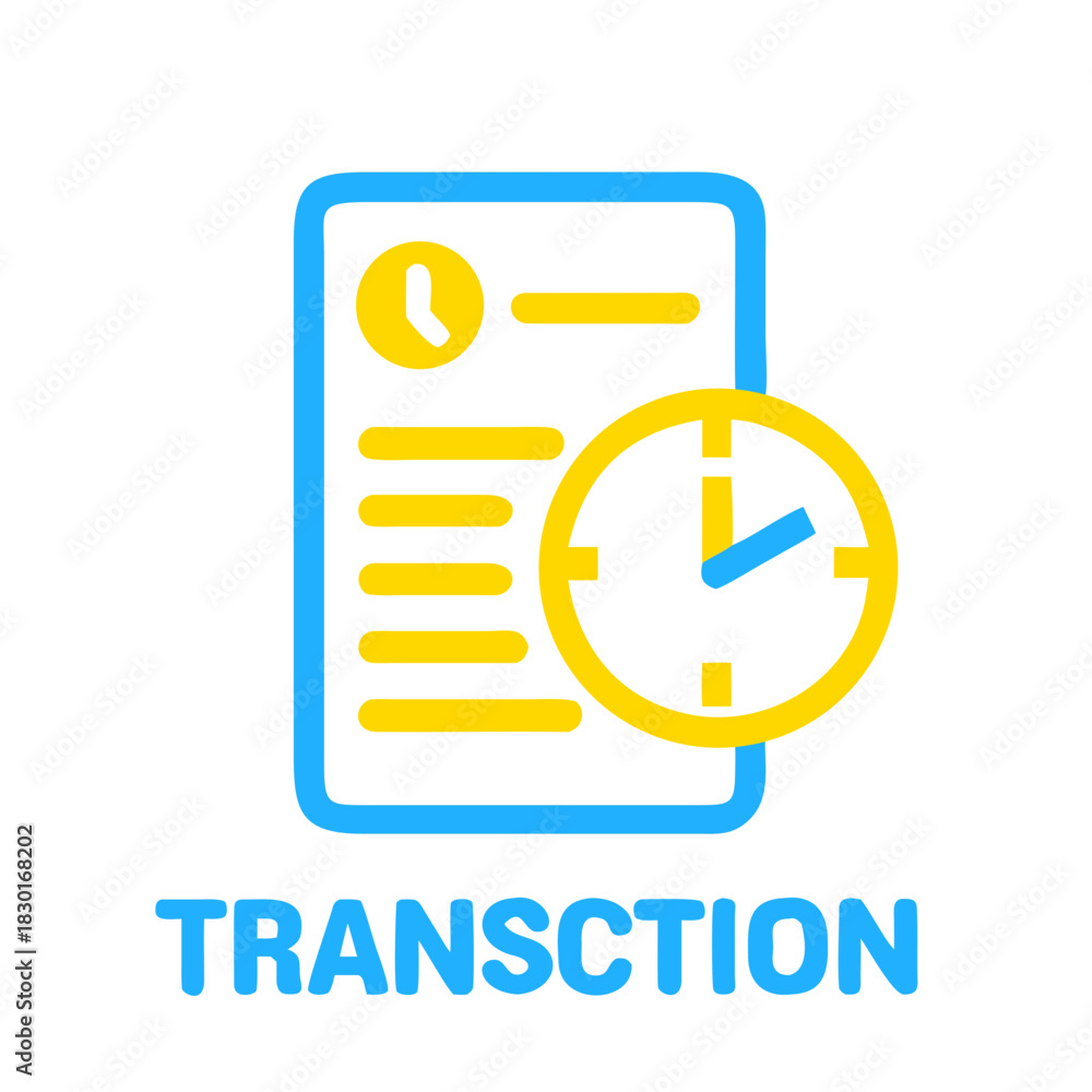 Fototapeta premium Transaction core features icon representing time management and documentation in digital format