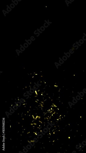 Gold Glitter Explosion Floating Vertical Celebration