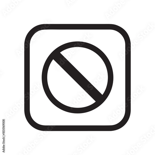 Free Download Black Circle Diagonal Line Square Icon Prohibition Restriction Symbol Isolated White Background - GFXLoad
