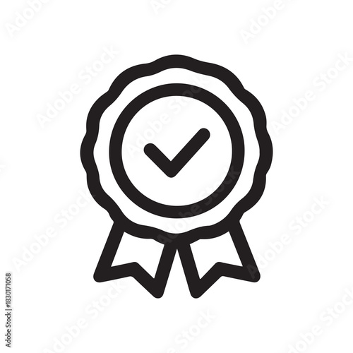 Isolated Award Badge Icon With Checkmark