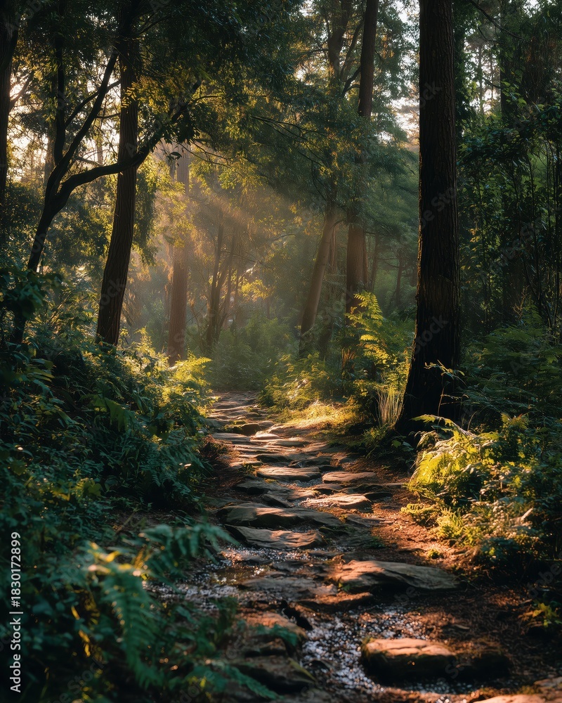 Obraz premium Sunset Over Mountain Valley