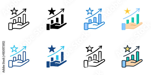 Reputation Management icon set multiple style vector collection 
