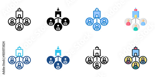 Corporate Governance icon set multiple style vector collection 
