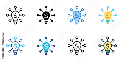 Value Creation icon set multiple style vector collection 
