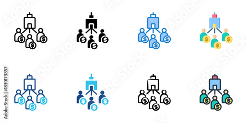 Shareholder icon set multiple style vector collection 

