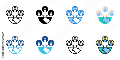 Cultural Sensitivity icon set multiple style vector collection 
